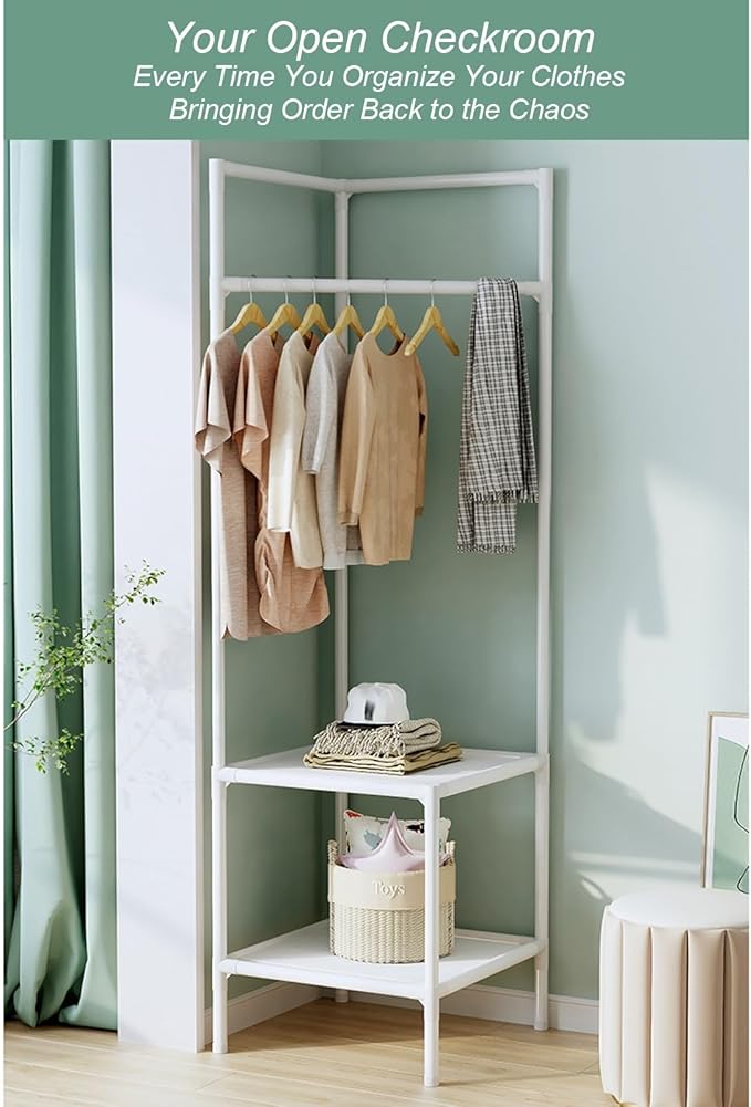 Generic 3 Layer Multifunctional Clothes Hangers Corner Coat Rack Shoe Rack Storage Organization