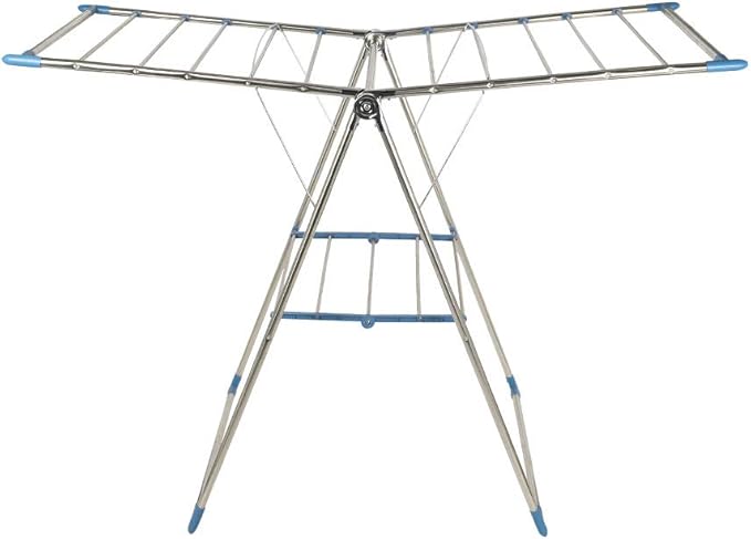Metal Foldable Laundry Drying Clothes Rack Heavy Duty Clothing Horse Garment Dryer Stand Airer Laundry Stand Drying Hanger Rack For Clothing & Bed Linen Clothes Airer Indoor Outdoor Laundry Rack