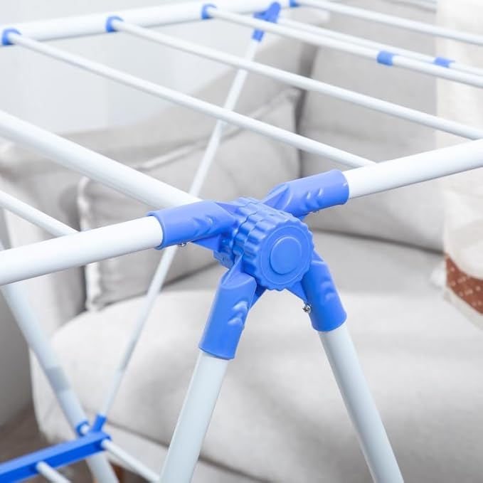 Metal Foldable Laundry Drying Clothes Rack Heavy Duty Clothing Horse Garment Dryer Stand Airer Laundry Stand Drying Hanger Rack For Clothing & Bed Linen Clothes Airer Indoor Outdoor Laundry Rack
