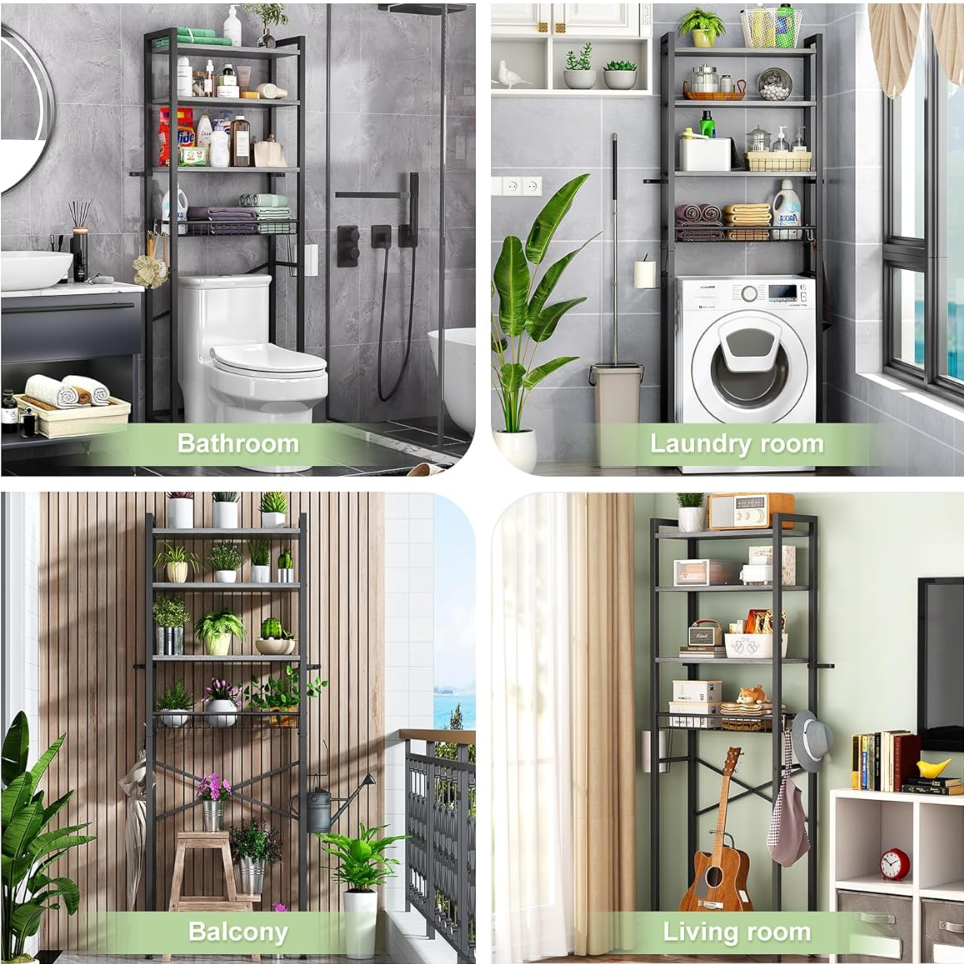 Hommy Brand Bathroom Storage Shelf Bathroom Organizer Over The Toilet Waterproof Metal 3 Tier Space Saving Shower Shelf Over Toilet Large Capacity