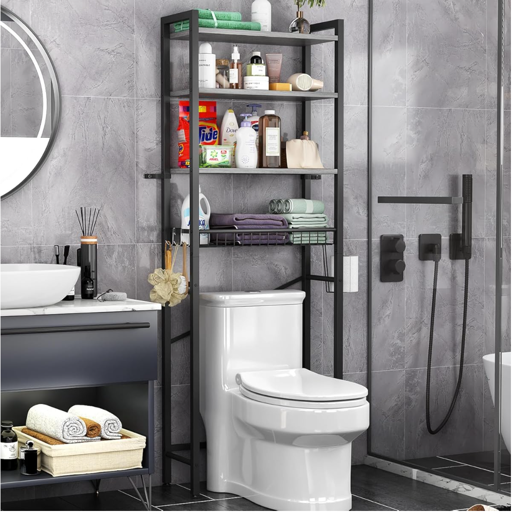 Hommy Brand Bathroom Storage Shelf Bathroom Organizer Over The Toilet Waterproof Metal 3 Tier Space Saving Shower Shelf Over Toilet Large Capacity