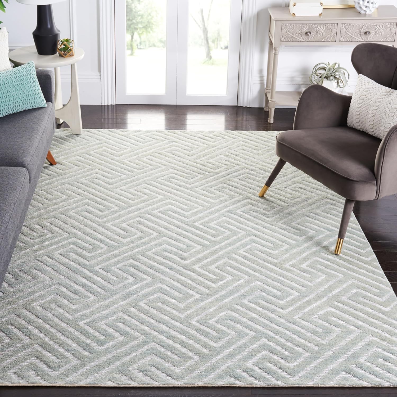 Hommybrand 7 by 10 Paris American Rug for Living Room Bedroom Kitchen Carpet Elegant Durable Non-Shedding Area Rug