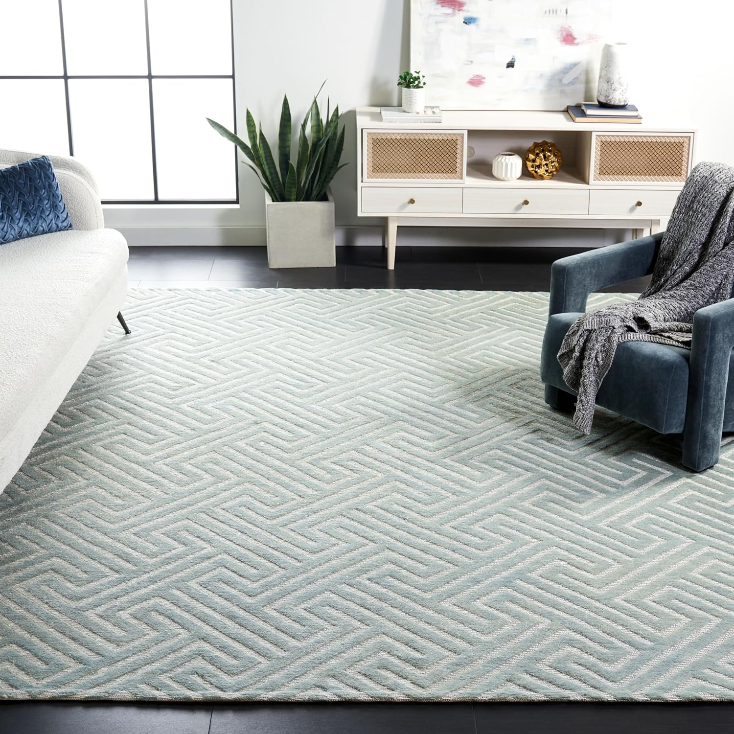 Hommybrand 7 by 10 Paris American Rug for Living Room Bedroom Kitchen Carpet Elegant Durable Non-Shedding Area Rug