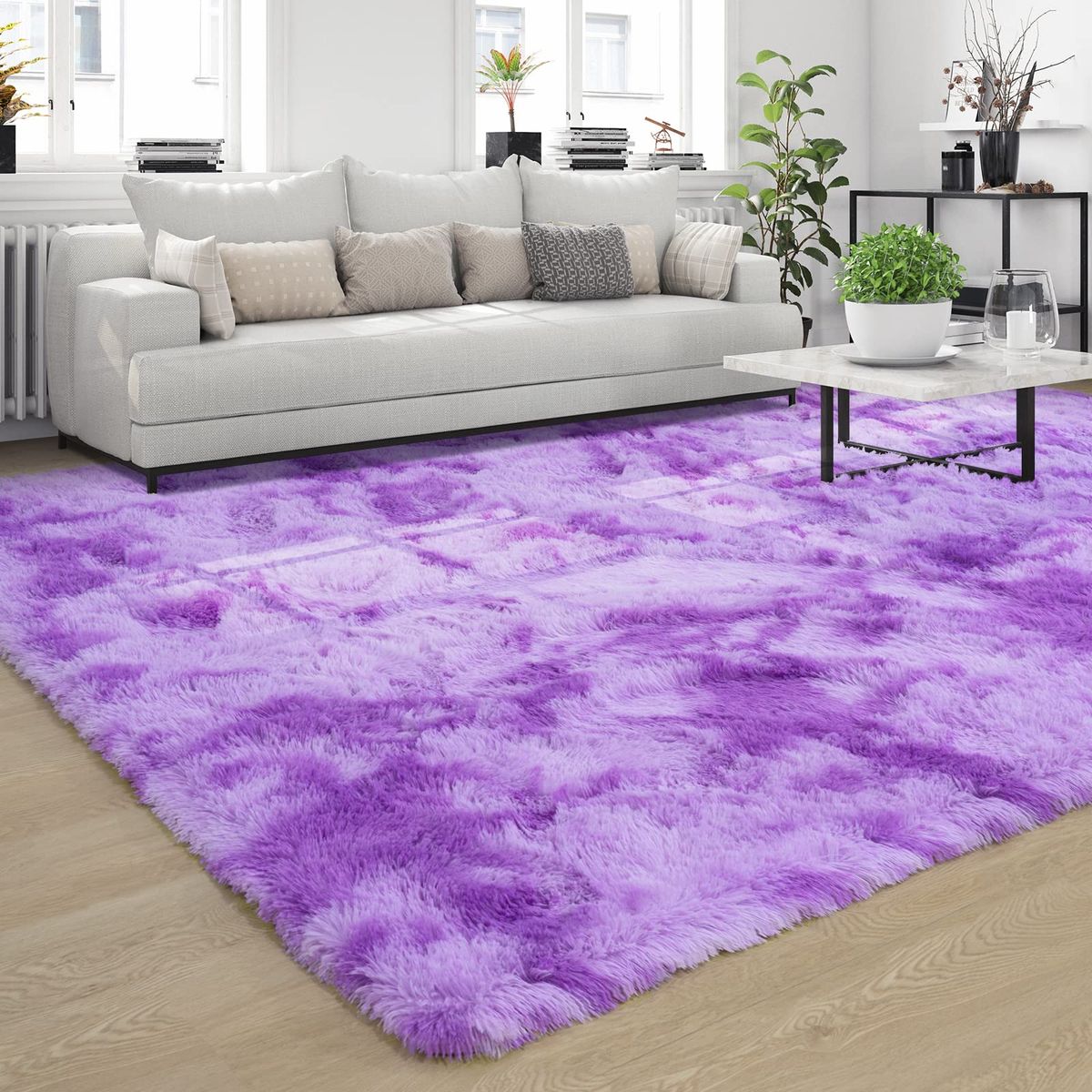 Hommybrand 5 by 8 Area Rug for Living Room, Ultra Soft Fluffy Rugs for Bedroom, Non-Slip Furry Large Rug for Teen Girls and Boys,Nursery Kids Room Dorm Home Decor, High Pile Plush Floor Carpet