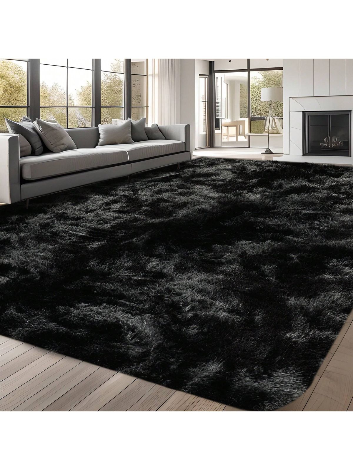 Hommybrand 6 by 8 Area Rug for Living Room, Ultra Soft Fluffy Rugs for Bedroom, Non-Slip Furry Large Rug for Teen Girls and Boys,Nursery Kids Room Dorm Home Decor, High Pile Plush Floor Carpet