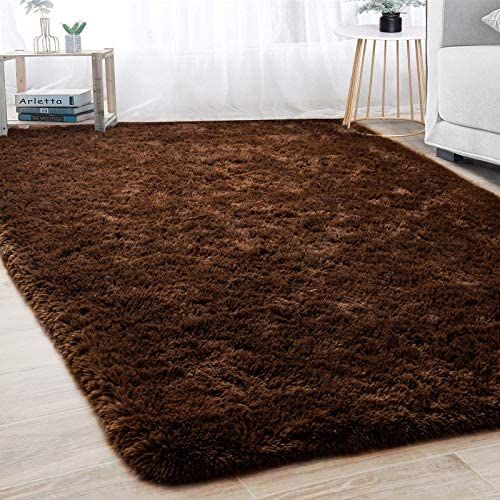 Hommybrand 5 by 8 Area Rug for Living Room, Ultra Soft Fluffy Rugs for Bedroom, Non-Slip Furry Large Rug for Teen Girls and Boys,Nursery Kids Room Dorm Home Decor, High Pile Plush Floor Carpet