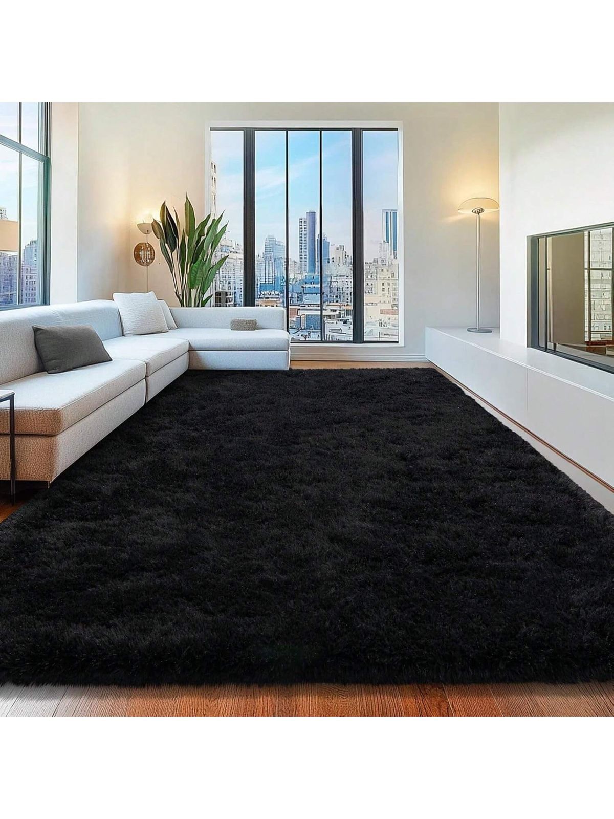 Hommybrand 6 by 8 Area Rug for Living Room, Ultra Soft Fluffy Rugs for Bedroom, Non-Slip Furry Large Rug for Teen Girls and Boys,Nursery Kids Room Dorm Home Decor, High Pile Plush Floor Carpet