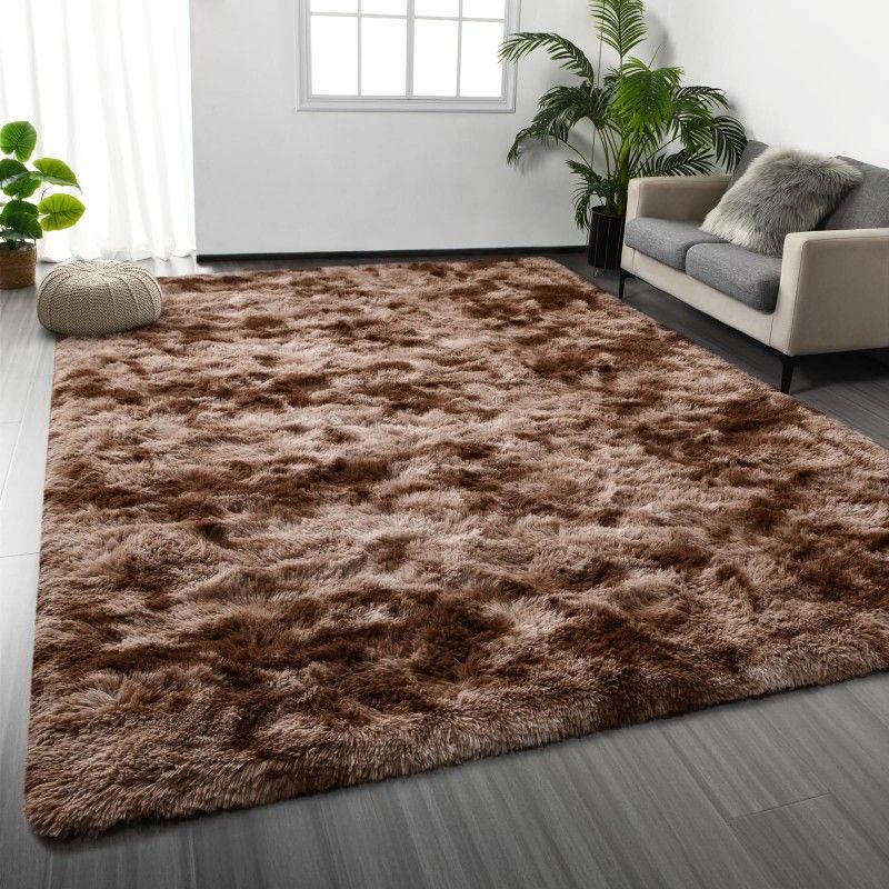 Hommybrand 6 by 8 Area Rug for Living Room, Ultra Soft Fluffy Rugs for Bedroom, Non-Slip Furry Large Rug for Teen Girls and Boys,Nursery Kids Room Dorm Home Decor, High Pile Plush Floor Carpet