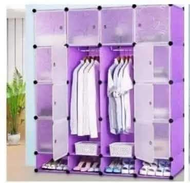 Portable 4-Column Plastic Wardrobe Keep your clothes well organized with the Portable 4-Column Plastic Wardrobe, a spacious and modern storage solution designed for homes with limited space. With mult