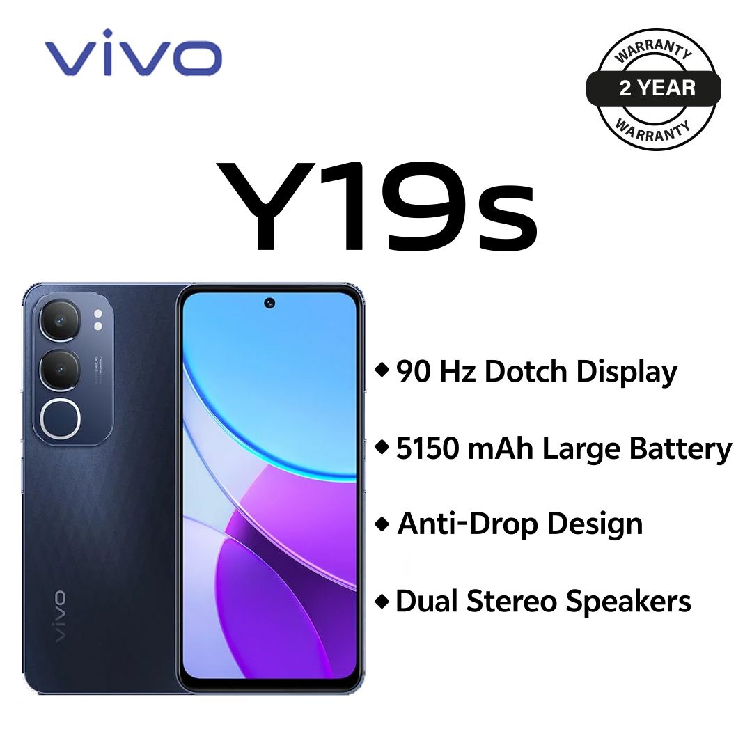 Brand New Phone, Smart Phone,Y19s -6.68,- 6GB + 128GB ROM -(Dual SIM)  -5150mAh- Diamond Black -2YRS Warranty