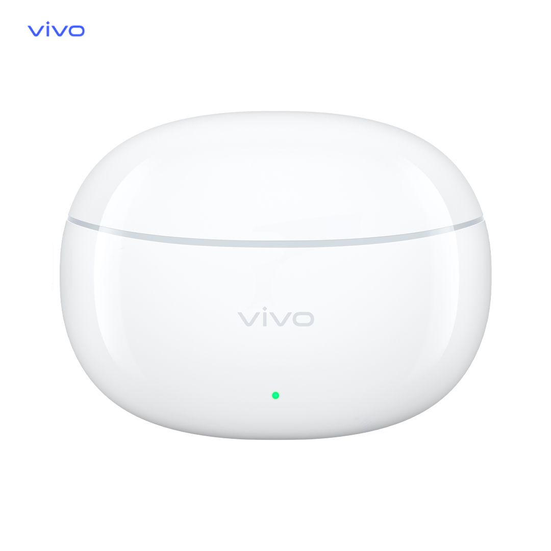 vivo Earbuds  - Wireless Bluetooth with intelligent active AI Call Noise Reduction4,10mm dynamic drivers for balanced sound  - IP54-rated for durability against sweat and splashes-White Earbuds