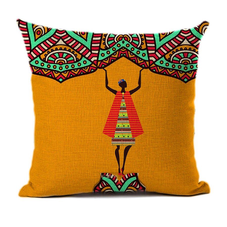 4pcs soft African print Throw Pillow Covers Ethnic animals african woman Decorative Pillow Covers Home Decor Cushion Cover for Couch Sofa Living Room Outdoor Car