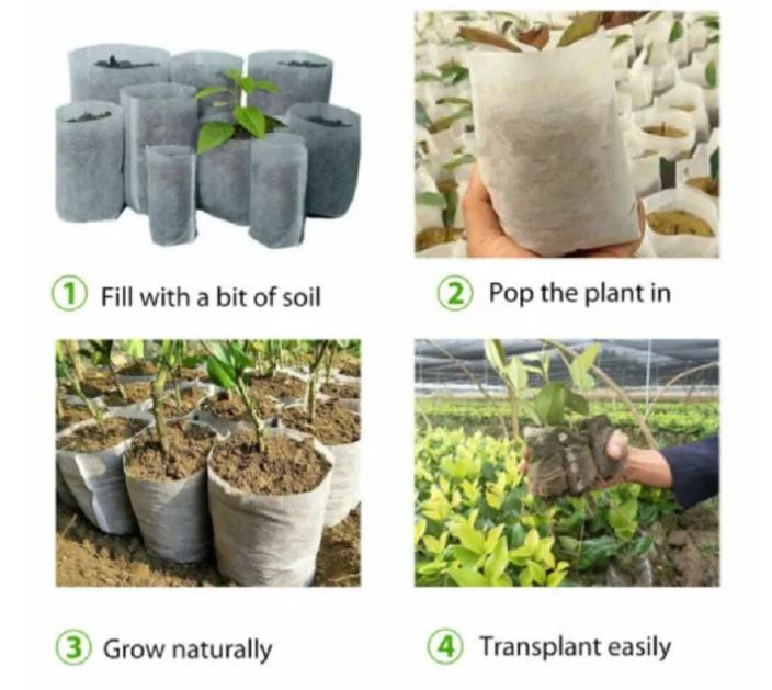 50pcs Multipurpose Non-Woven Bio-degradable Flower & Plant Grow Seedling Nursery Bags