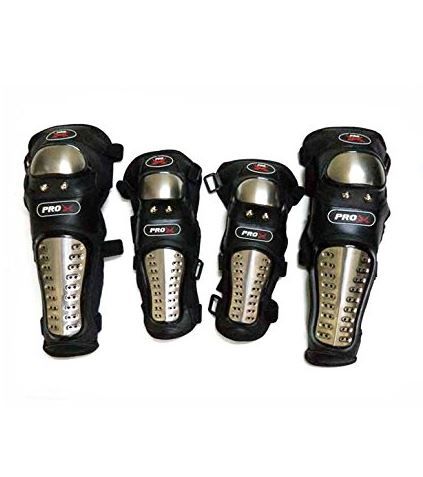 4pcs Pro Bikers Pro Stainless Steel Outdoor Racing Knee and Elbow Guard Protective Gear, Protection Armor Heavy Duty Protective Gear For riders