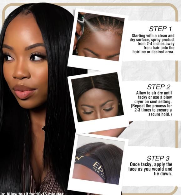 Ebin Wonder Lace Bond Lace Melt Spray Extreme Firm Hold adhesive wig melting spray long lasting wig hold spray
