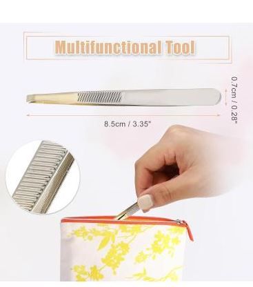 QUALITY gold  Stainless Steel Flat Tweezers for Hair and Eyebrows - Hair Plucker Eyebrow Tweezers Twizers Twizzers Pedicure Manicure Accessories ingrown hair beard removal
