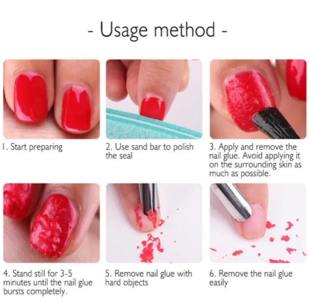 QUALITY! Gel Nail polish remover Safe Burst Magic Nail Remover Gel Remove Soak-Off Gel Polish, Peel Off In 2-5 Minutes, No Need for Foil, Soaking or Wrapping manicure pedicure  tools
