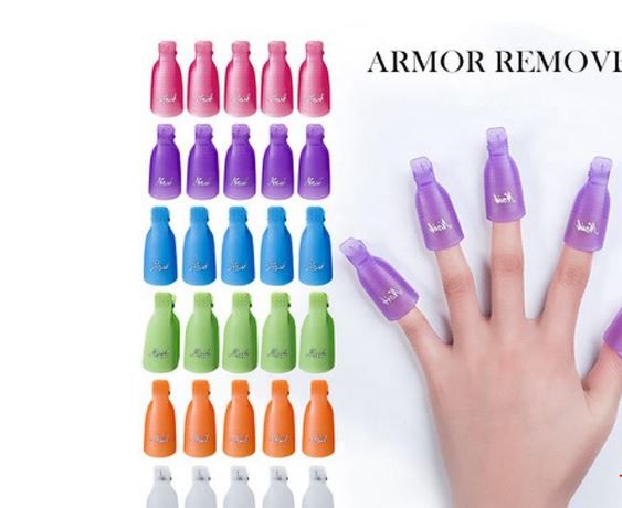 Quality Gel Polish Remover Soak off caps UV gel Nail Art Remover pegs view 3