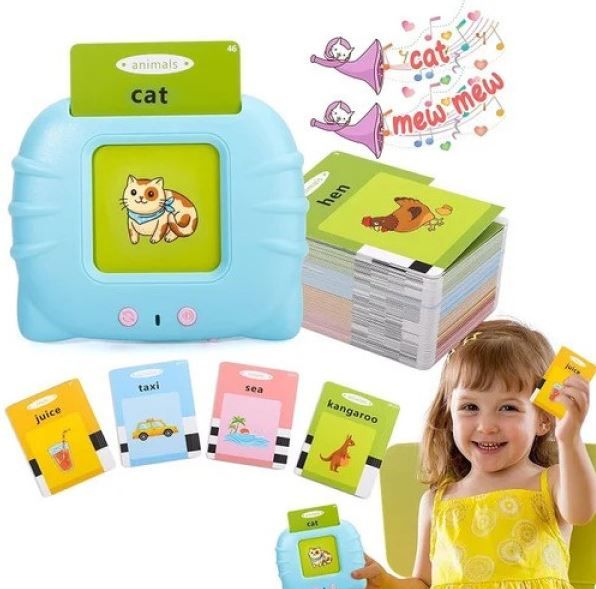 Educational Toddler Toy Flashcards Device Audible Preschool Learning Flash Cards Reader for Kids Children Gifts Baby Cards Early Education Device Smart Flash Card Speaker Toys Child Voice Learning
