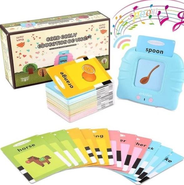 Educational Toddler Toy Flashcards Device Audible Preschool Learning Flash Cards Reader for Kids Children Gifts Baby Cards Early Education Device Smart Flash Card Speaker Toys Child Voice Learning