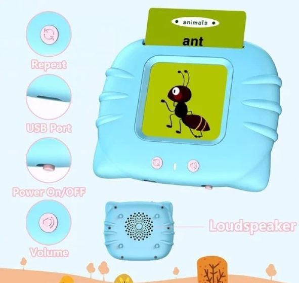 Educational Toddler Toy Flashcards Device Audible Preschool Learning Flash Cards Reader for Kids Children Gifts Baby Cards Early Education Device Smart Flash Card Speaker Toys Child Voice Learning