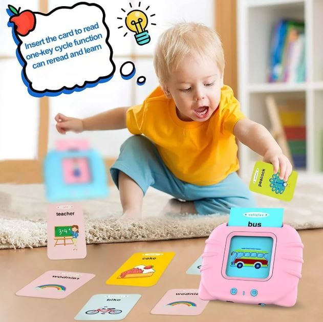 Educational Toddler Toy Flashcards Device Audible Preschool Learning Flash Cards Reader for Kids Children Gifts Baby Cards Early Education Device Smart Flash Card Speaker Toys Child Voice Learning