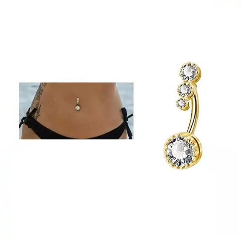 Stainless steel Belly Button Body Piercing Navel Ring body Jewelry crystal zirconia jewellery