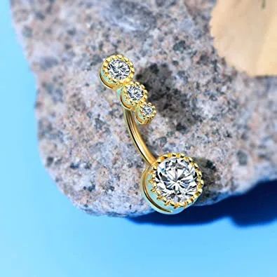 Stainless steel Belly Button Body Piercing Navel Ring body Jewelry crystal zirconia jewellery
