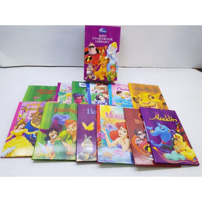 12pcs mini Disney storybooks early education storybooks including famous characters like Mr. Incredible, Bambi, Simba, Cinderella,Thumper and Peter Pan CBC grammar kids/children books