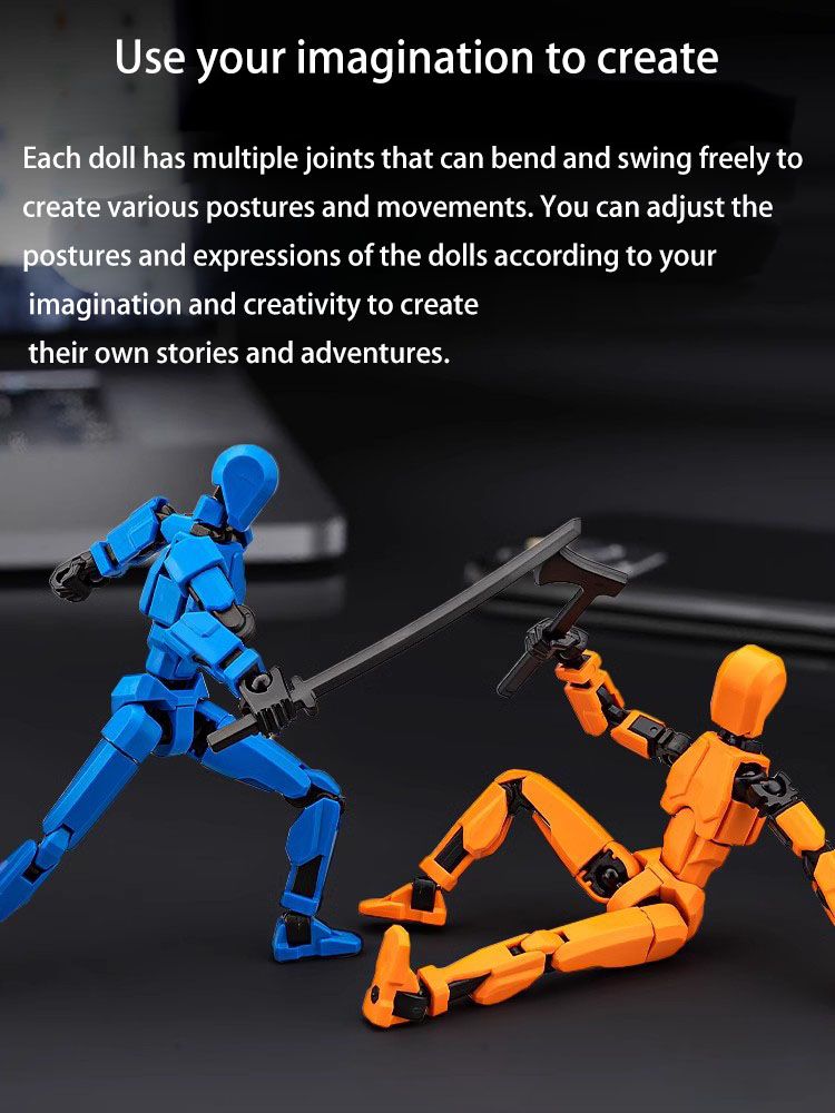 Magnetic multi-joint action figure wing stand radish robot figurine model children's building block assembly toy