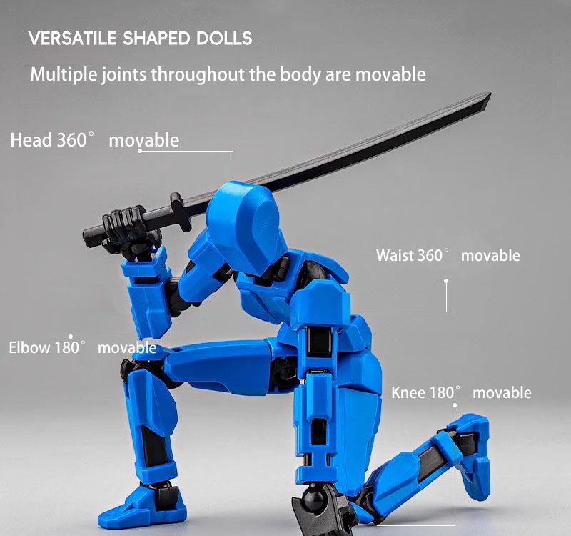 Magnetic multi-joint action figure wing stand radish robot figurine model children's building block assembly toy