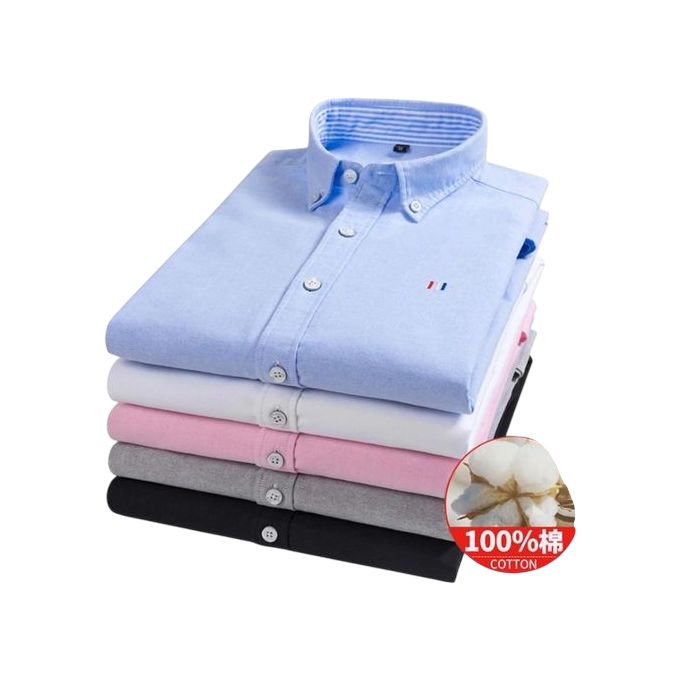 Fashion 5-Piece Set of Men's Official Long-Sleeve Slim Fit Shirts - Premium 100% Cotton, Comfortable and Stylish for Formal and Casual Occasions