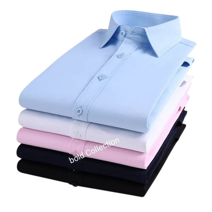 Fashion 5-Piece Set of Men's Official Long-Sleeve Slim Fit Shirts - Premium 100% Cotton, Comfortable and Stylish for Formal and Casual Occasions