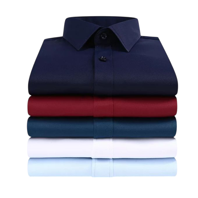 Fashion 5-Piece Set of Men's Official Long-Sleeve Slim Fit Shirts - Premium 100% Cotton, Comfortable and Stylish for Formal and Casual Occasions