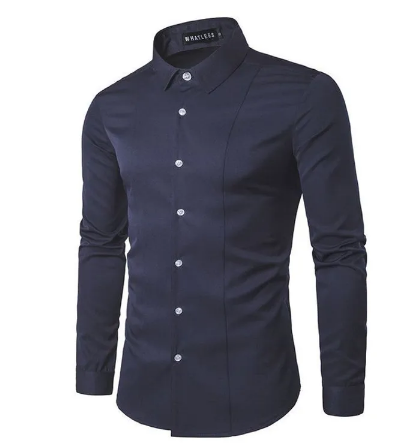 Fashion 5-Piece Set of Men's Official Long-Sleeve Slim Fit Shirts - Premium 100% Cotton, Comfortable and Stylish for Formal and Casual Occasions