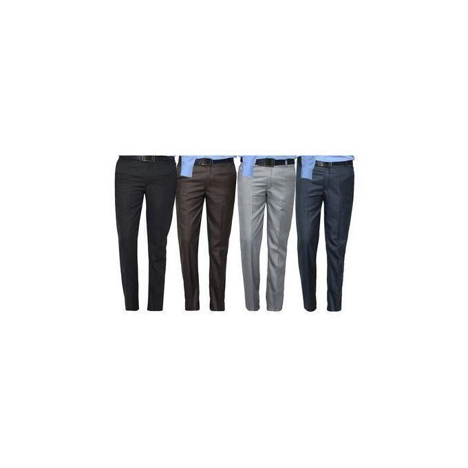 "Fashion Men's Formal Official Trousers - Premium 4-Pack, Elegant and Comfortable Office Wear for Men, Perfect Fit for Business, Meetings, and Formal Events"