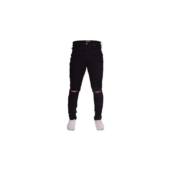 Fashion New Arrival High-Quality Cotton Original Non-Fading Rugged One-Cut Jeans for Men - Total Black, Sizes 30-38 | Stretchable and Breathable Design for Ultimate Comfort and Easy Movement"