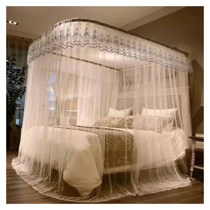 "Durable Mosquito Net with Sturdy Metallic Stand - Available in Sizes 4x6, 5x6 & 6x6 - Elegant Colors in Pink, Purple, Cream, and White for Comfortable and Stylish Protection"