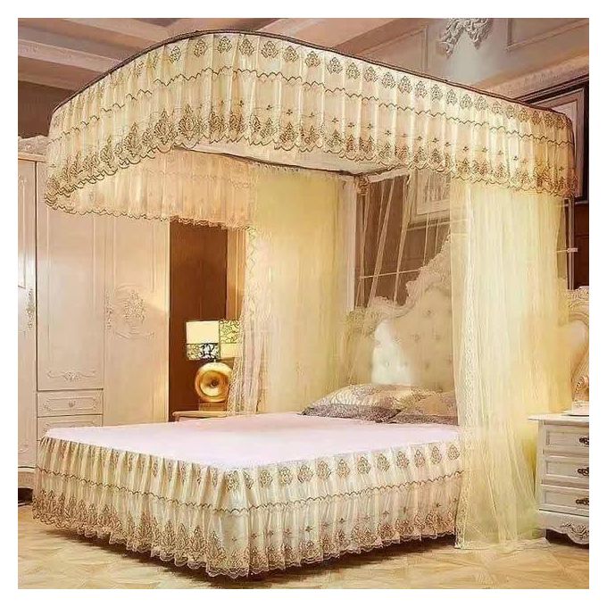 "Durable Mosquito Net with Sturdy Metallic Stand - Available in Sizes 4x6, 5x6 & 6x6 - Elegant Colors in Pink, Purple, Cream, and White for Comfortable and Stylish Protection"