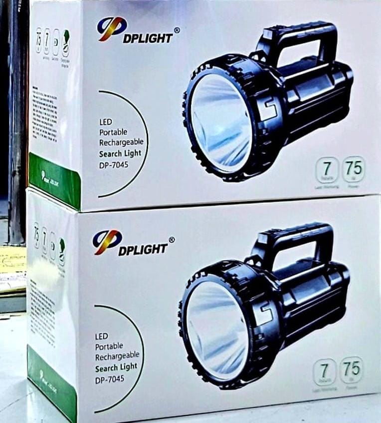 DP Portable Bright LED Rechargeable Torch with High Lumen Light, Long-Lasting Battery, Adjustable Beam, and Compact Design for Indoor and Outdoor Use