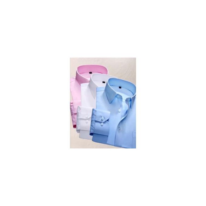 Fashion Men's Turkey Official Shirts 4 Pack - (100% Cotton) - Slim Fit - Pink , White, Navy Blue & Blue