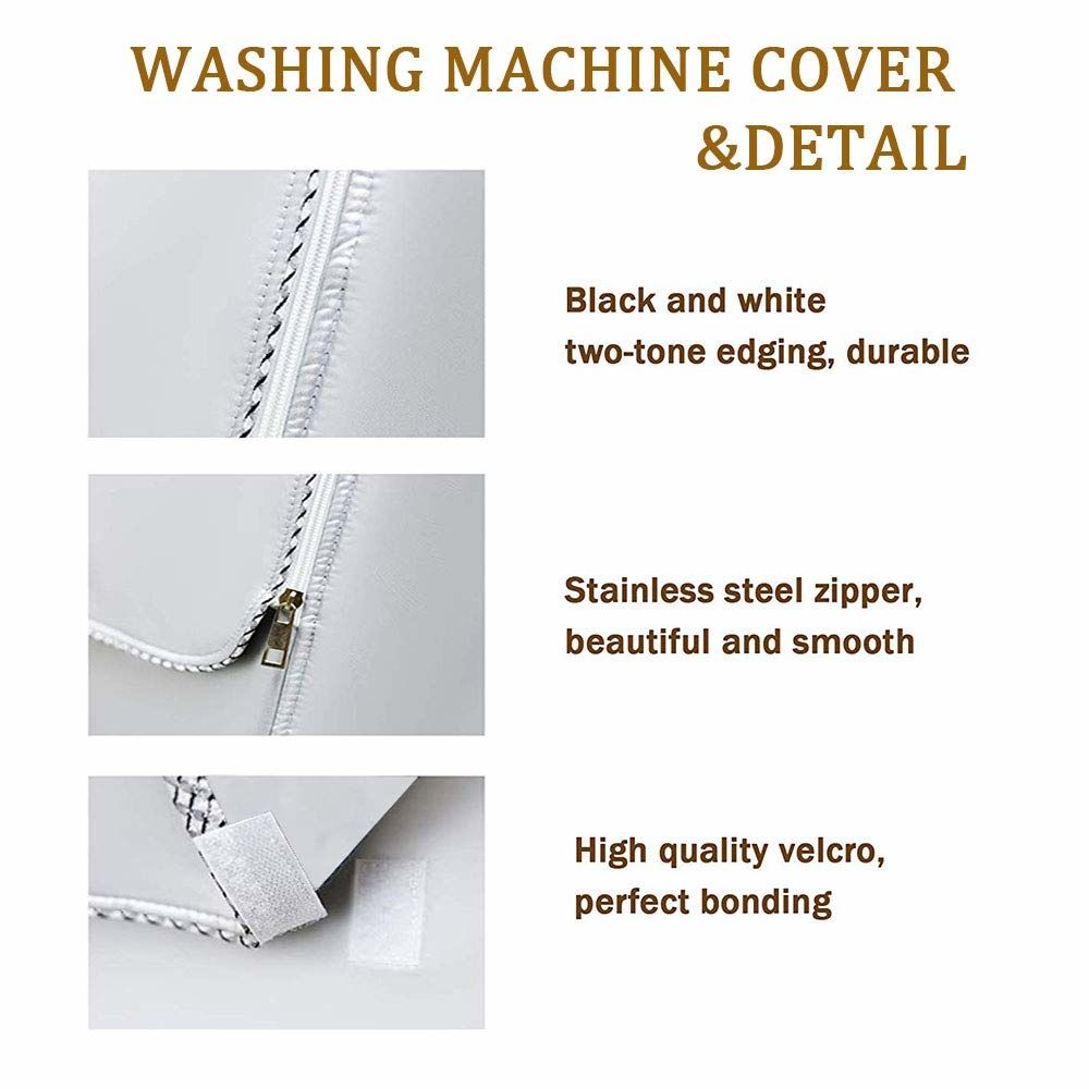 Protective Front Load Washing Machine Cover – 60x60x85cm, Grey/Silver, Zipper Closure