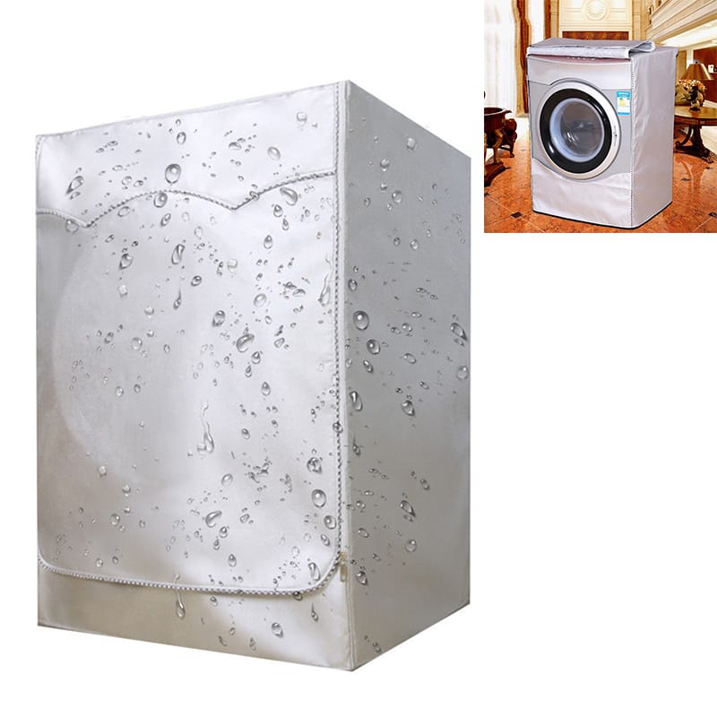 Protective Front Load Washing Machine Cover – 60x60x85cm, Grey/Silver, Zipper Closure