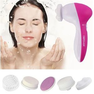 5-in-1 Electric Facial Massager & Pore Cleaner – Deep Cleansing Beauty Tool with Replaceable Brush Heads for Face & Body