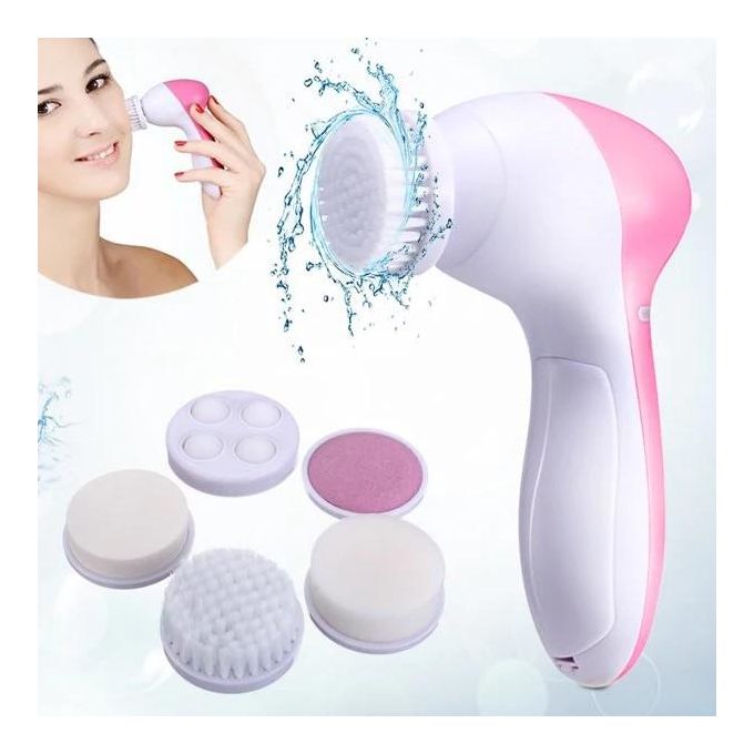 5-in-1 Electric Facial Massager & Pore Cleaner – Deep Cleansing Beauty Tool with Replaceable Brush Heads for Face & Body