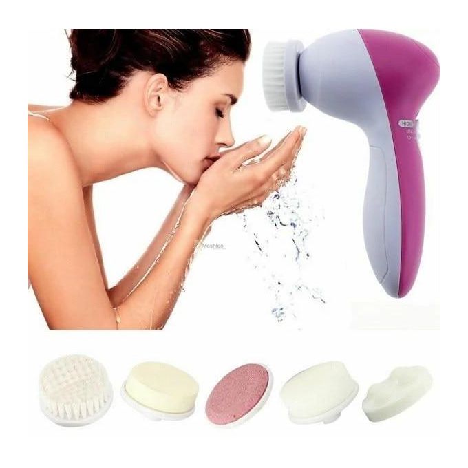 5-in-1 Electric Facial Massager & Pore Cleaner – Deep Cleansing Beauty Tool with Replaceable Brush Heads for Face & Body