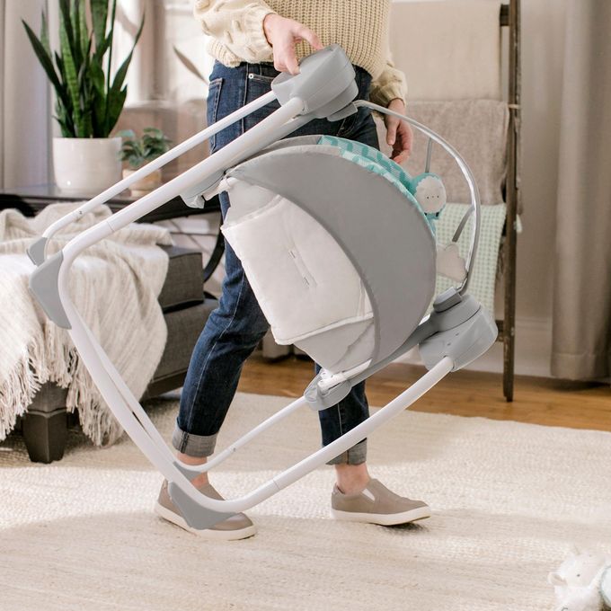 Ingenuity ConvertMe 2-in-1 Portable Baby Swing & Infant Seat – Compact, Travel-Friendly, Soothing Vibrations, and Nature Sounds for Happy, Calm Babies Anywhere!"