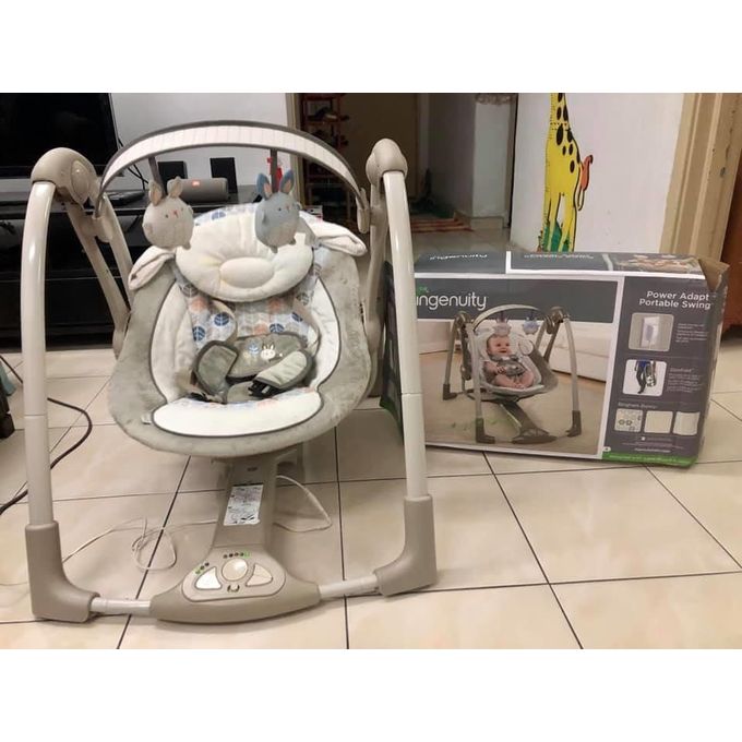 Ingenuity ConvertMe 2-in-1 Portable Baby Swing & Infant Seat – Compact, Travel-Friendly, Soothing Vibrations, and Nature Sounds for Happy, Calm Babies Anywhere!"