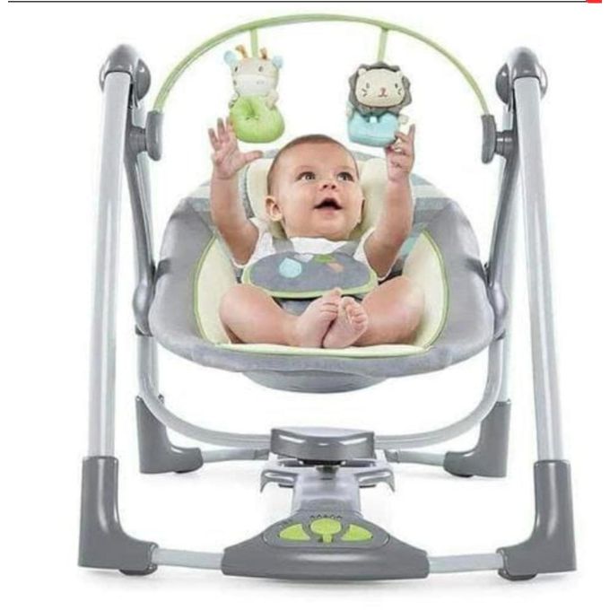 Ingenuity ConvertMe 2-in-1 Portable Baby Swing & Infant Seat – Compact, Travel-Friendly, Soothing Vibrations, and Nature Sounds for Happy, Calm Babies Anywhere!"