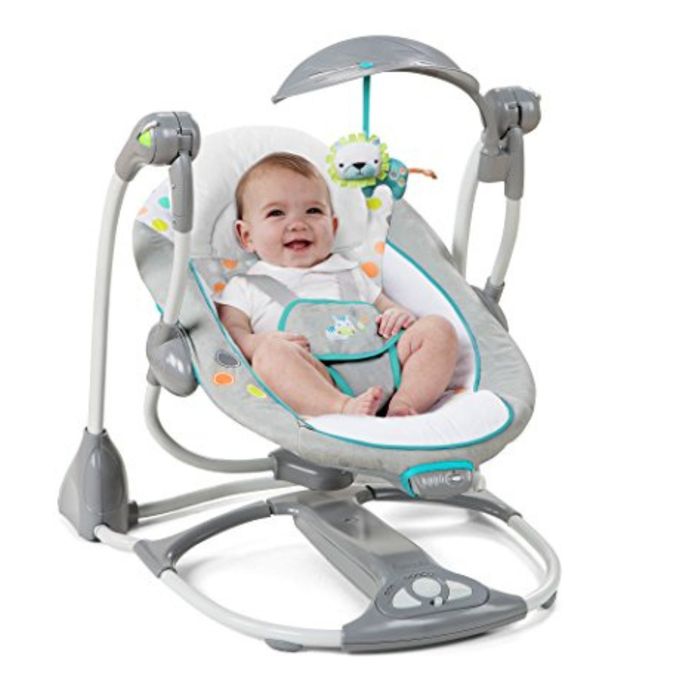 Ingenuity ConvertMe 2-in-1 Portable Baby Swing & Infant Seat – Compact, Travel-Friendly, Soothing Vibrations, and Nature Sounds for Happy, Calm Babies Anywhere!"